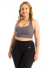 ATHENA SPORTS BRA - GREY - Empire Activewear