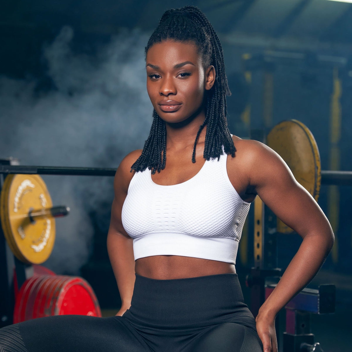 EZELL SPORTS BRA - WHITE - Empire Activewear