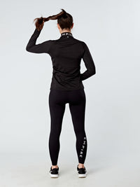 EVOLVE GOLD HALF ZIP LONG SLEEVED TOP - BLACK - Empire Activewear