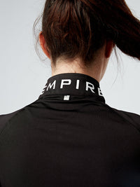 EVOLVE GOLD HALF ZIP LONG SLEEVED TOP - BLACK - Empire Activewear