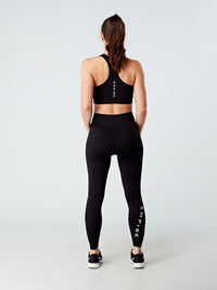 EVOLVE GOLD LUX SPORTS BRA - BLACK - Empire Activewear