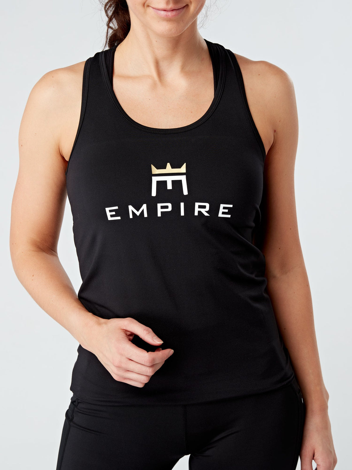 EVOLVE GOLD TANK TOP - BLACK - Empire Activewear
