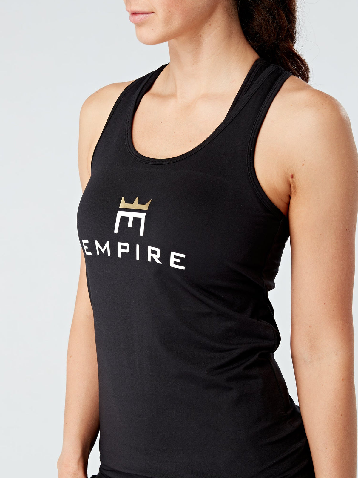 EVOLVE GOLD TANK TOP - BLACK - Empire Activewear