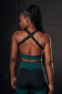 TWILIGHT SPORTS BRA - TEAL - Empire Activewear