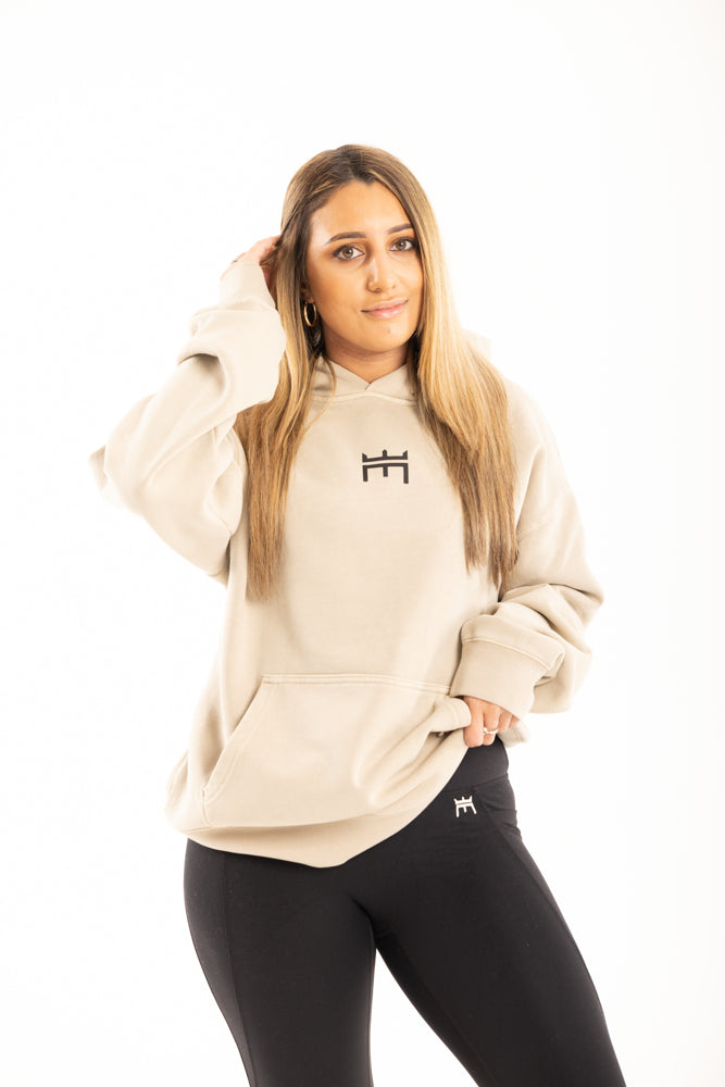 RELAX OVERSIZED HOODIE - BEIGE