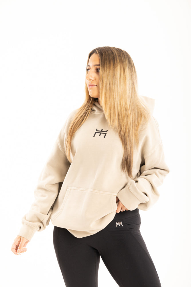 RELAX OVERSIZED HOODIE - BEIGE