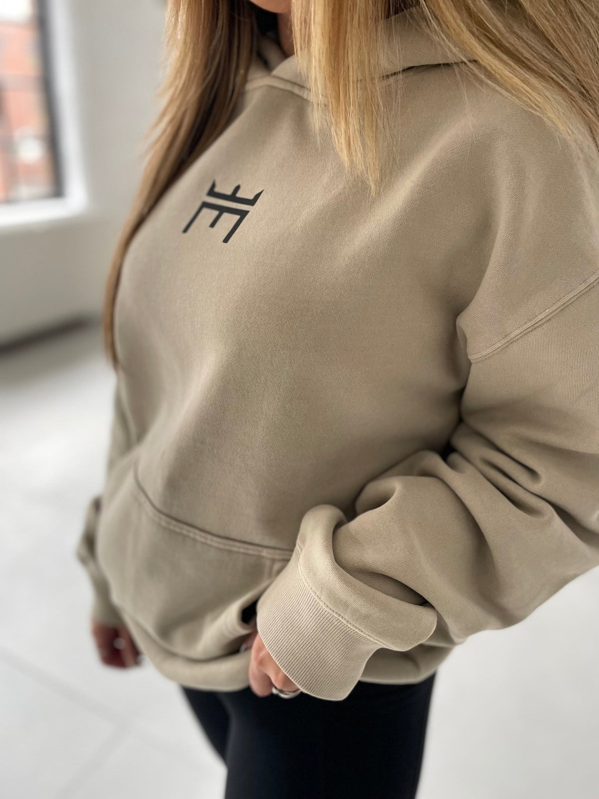 RELAX OVERSIZED HOODIE - BEIGE - Empire Activewear