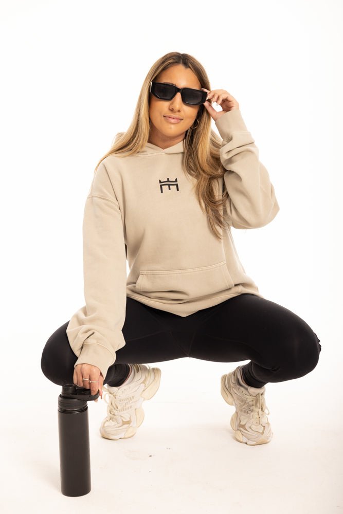RELAX OVERSIZED HOODIE - BEIGE - Empire Activewear