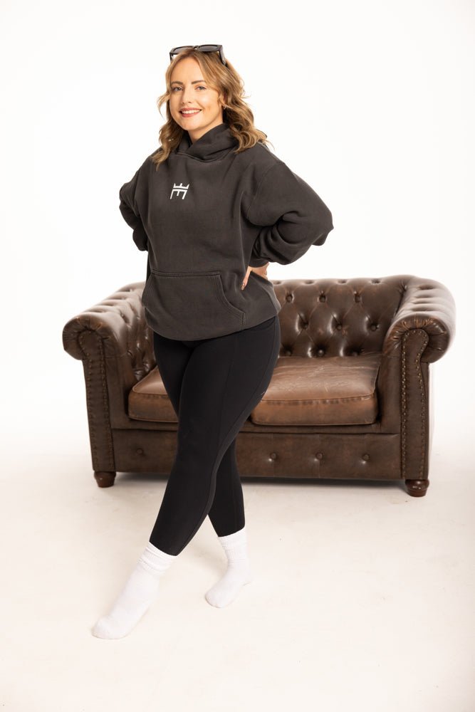 RELAX OVERSIZED HOODIE - BLACK - Empire Activewear