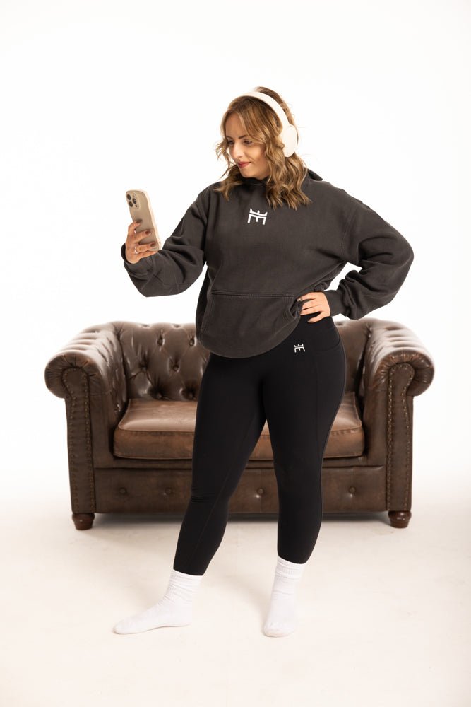 RELAX OVERSIZED HOODIE - BLACK - Empire Activewear