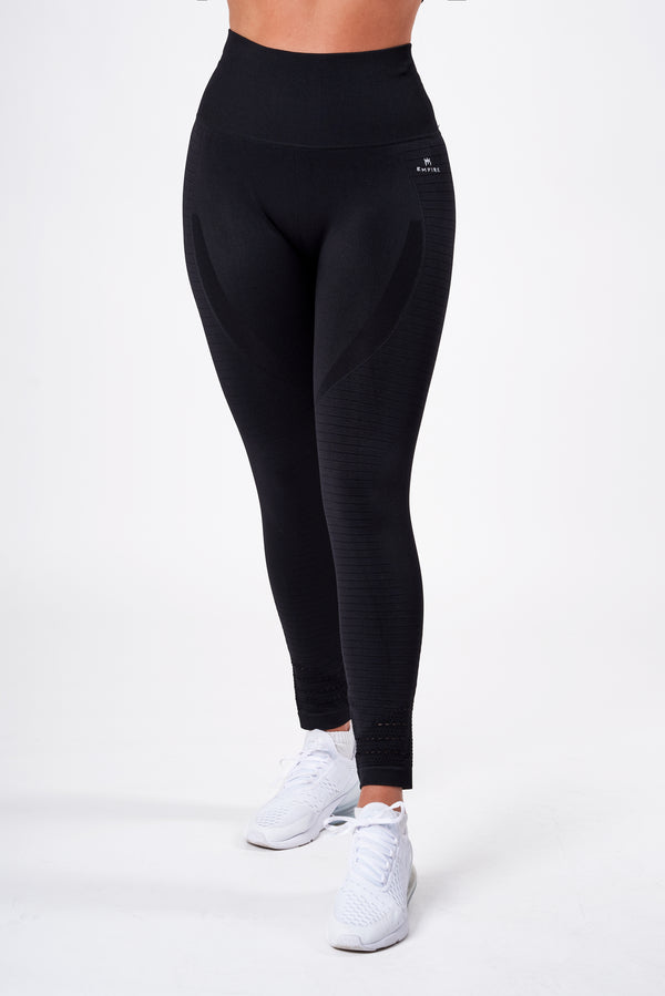 HIGH WAISTED LEGGINGS - EMPOWER BLACK
