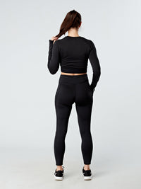 EVOLVE GOLD CROP TOP - BLACK - Empire Activewear