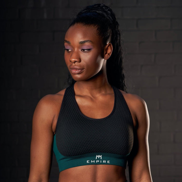 TWILIGHT SPORTS BRA - TEAL - Empire Activewear
